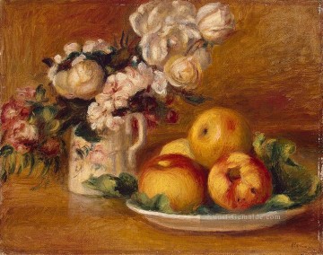  Renoir Werke - Äpfel und Blumen Stillleben Pierre Auguste Renoir